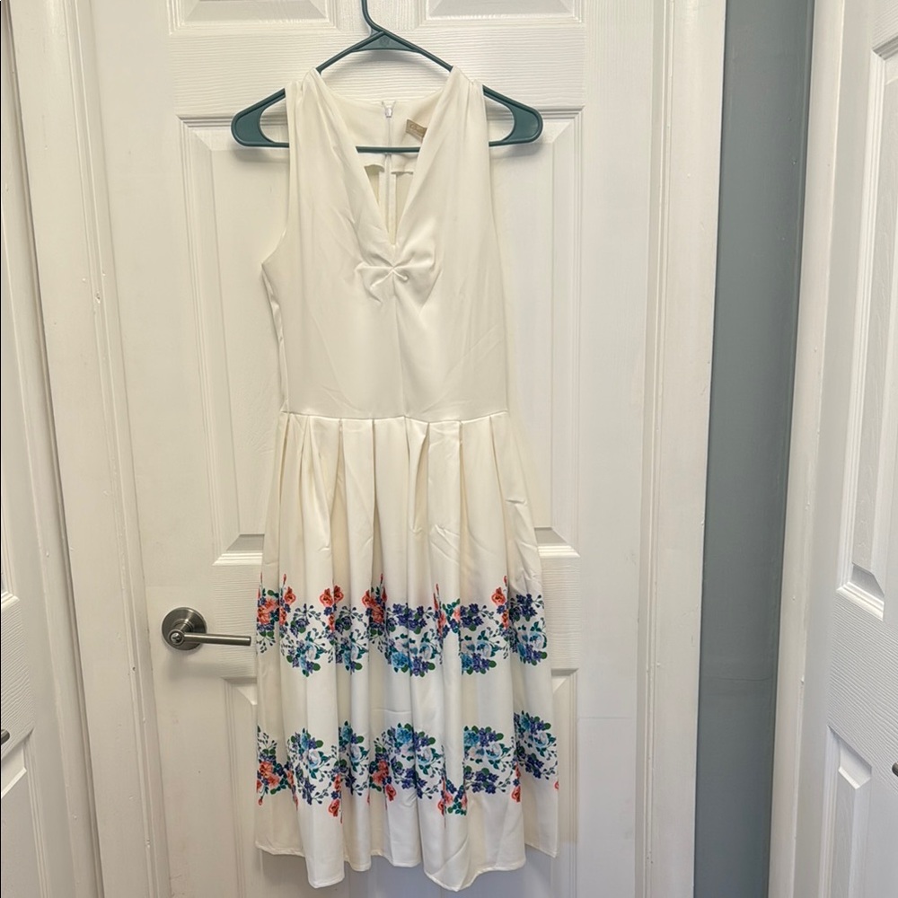 Floral White Vintage Style Dress